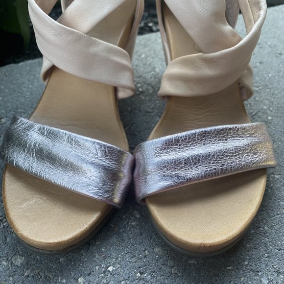 Bueno Women's Iona Metallic Pale Pink Leather W/Rose Metallic Size 37 - Picture 5 of 14